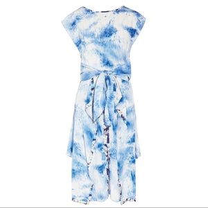 Rebecca Taylor Tie Dye Print Silk Dress